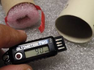 Reading the maximum speed from the previous flight, measured by tiny accelerometers in the Altimeter Two.