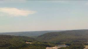 The hills to the north, and the 'gap', of Fort Indiantown Gap, PA